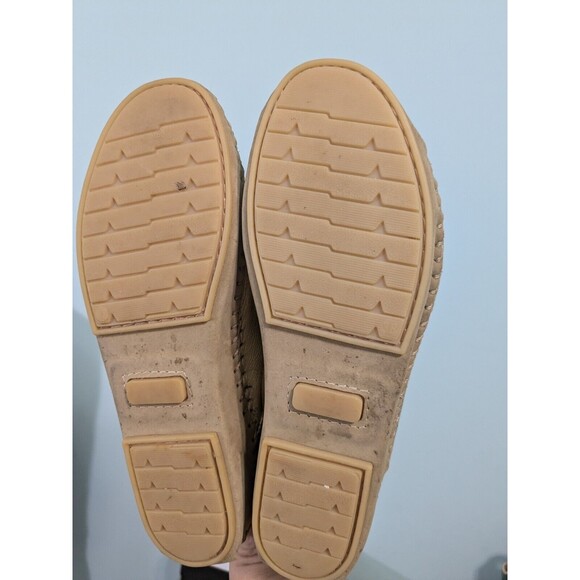 La Plume Jen Champagne Slip On 38 7.5-8 Leather Upper Leather Insole Gold Shoes - Picture 5 of 5